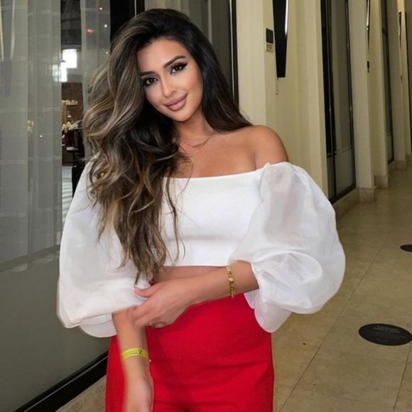 Zara Combination Organza Knit Top NWT - Picture 14 of 17